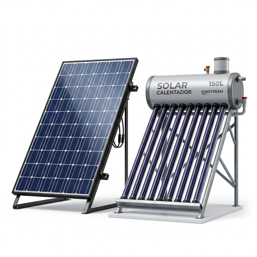 Panel solar y calentador solar